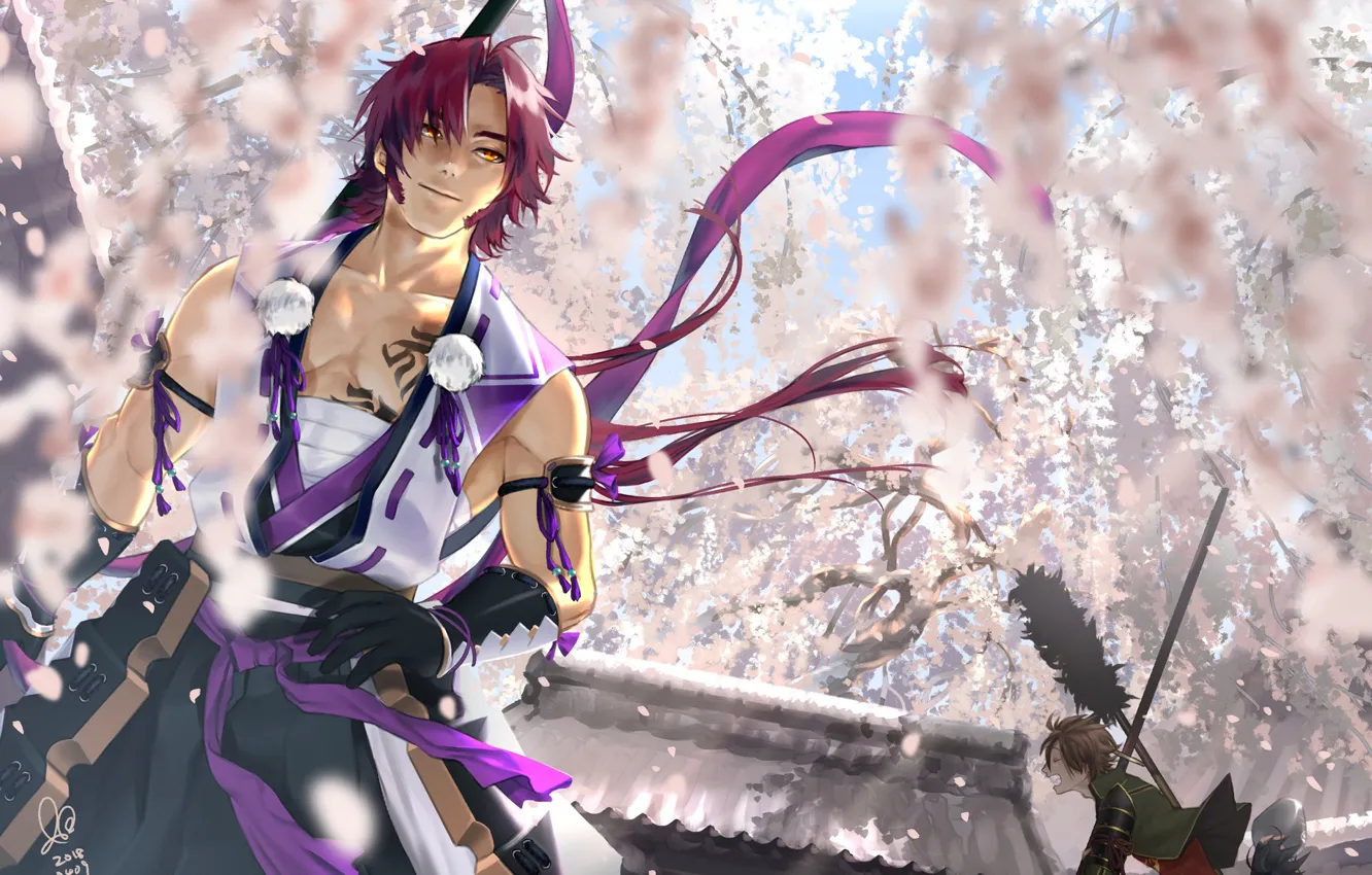 Фото обои весна, аниме, парни, Touken Ranbu