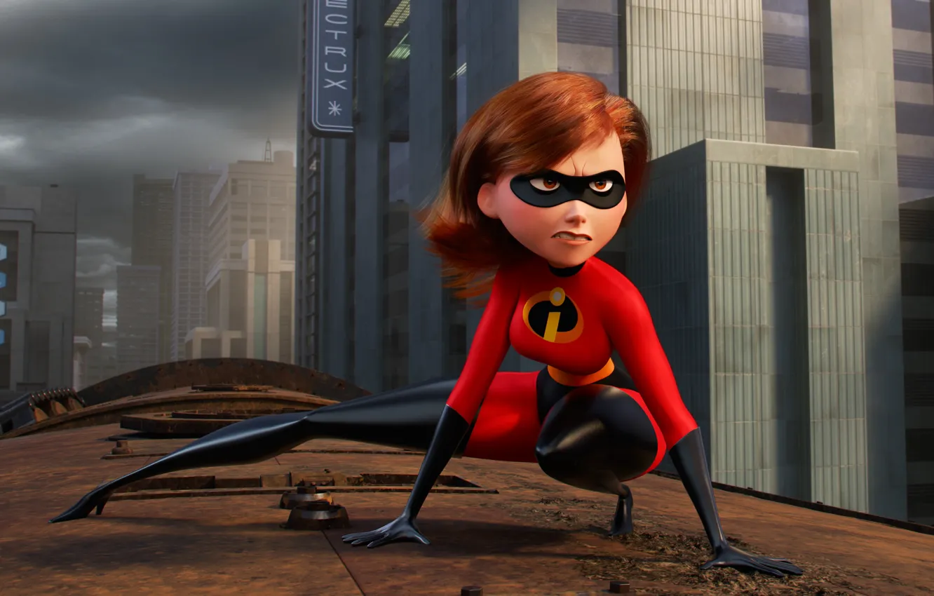 Фото обои девушка, арт, мама, Incredibles 2, Суперсемейка 2, Эластика