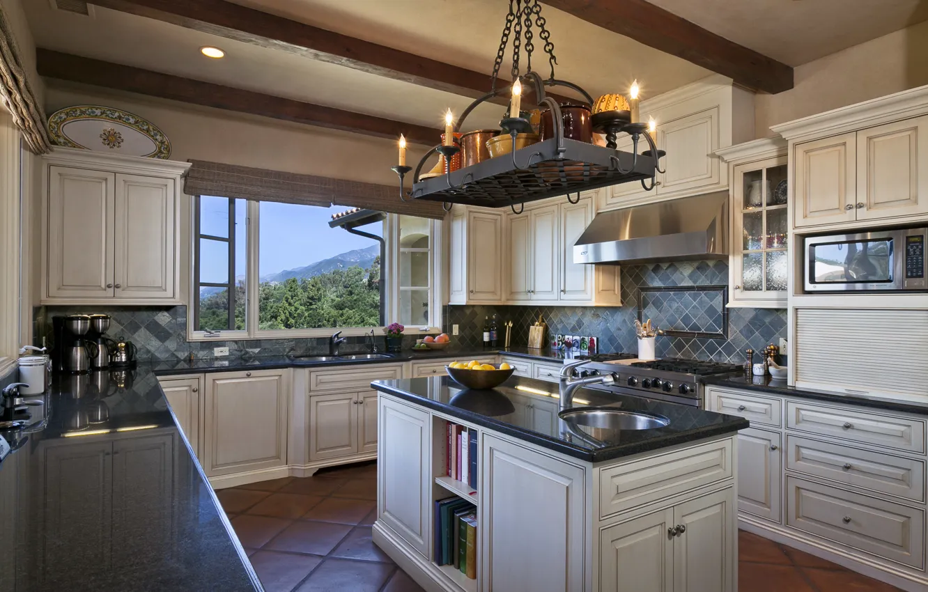 Фото обои дизайн, стиль, комната, интерьер, кухня, kitchen, Mediterranean