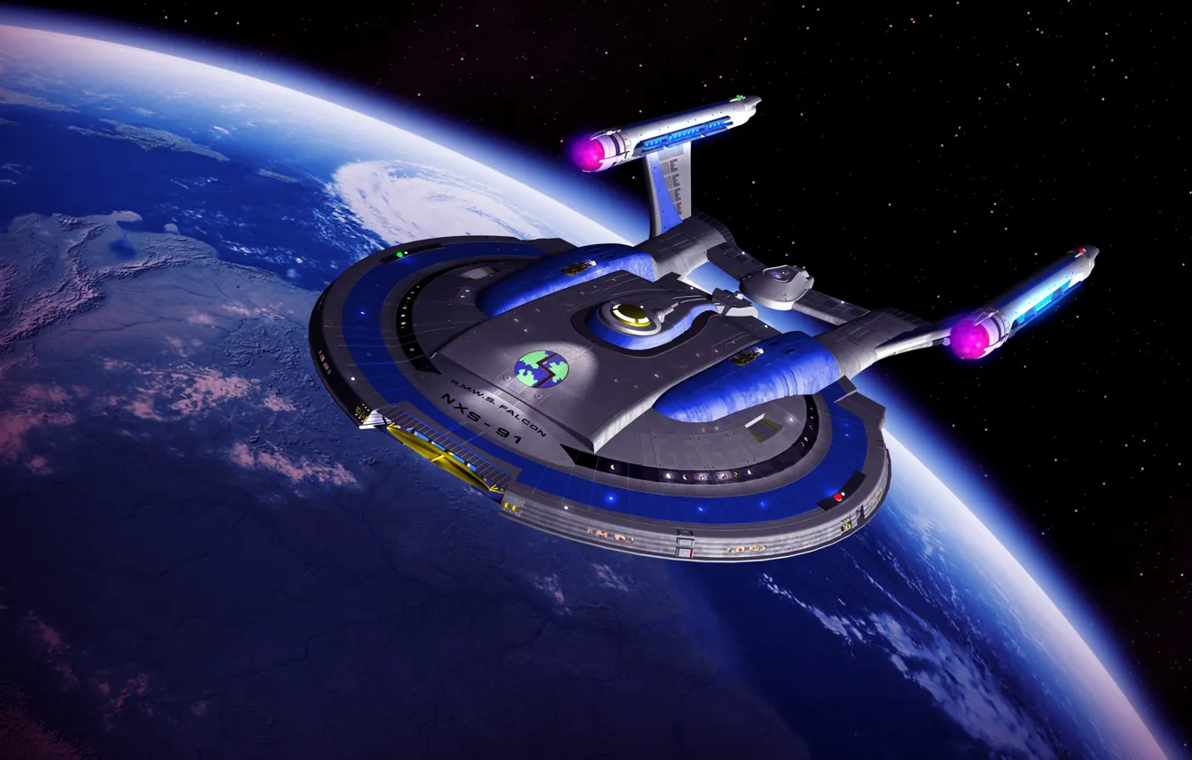 Фото обои космос, звезды, планета, ship of the solar star empire, Commission