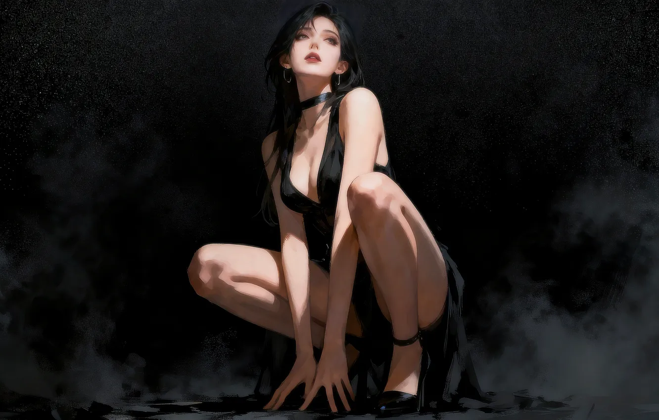 Фото обои girl, brunette, asian, ai art