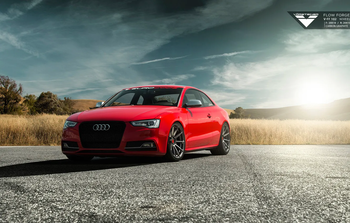 Фото обои Audi, Red, Vorsteiner, Tuning, Audi S5, 2015, Audi Cars, Audi Tuning