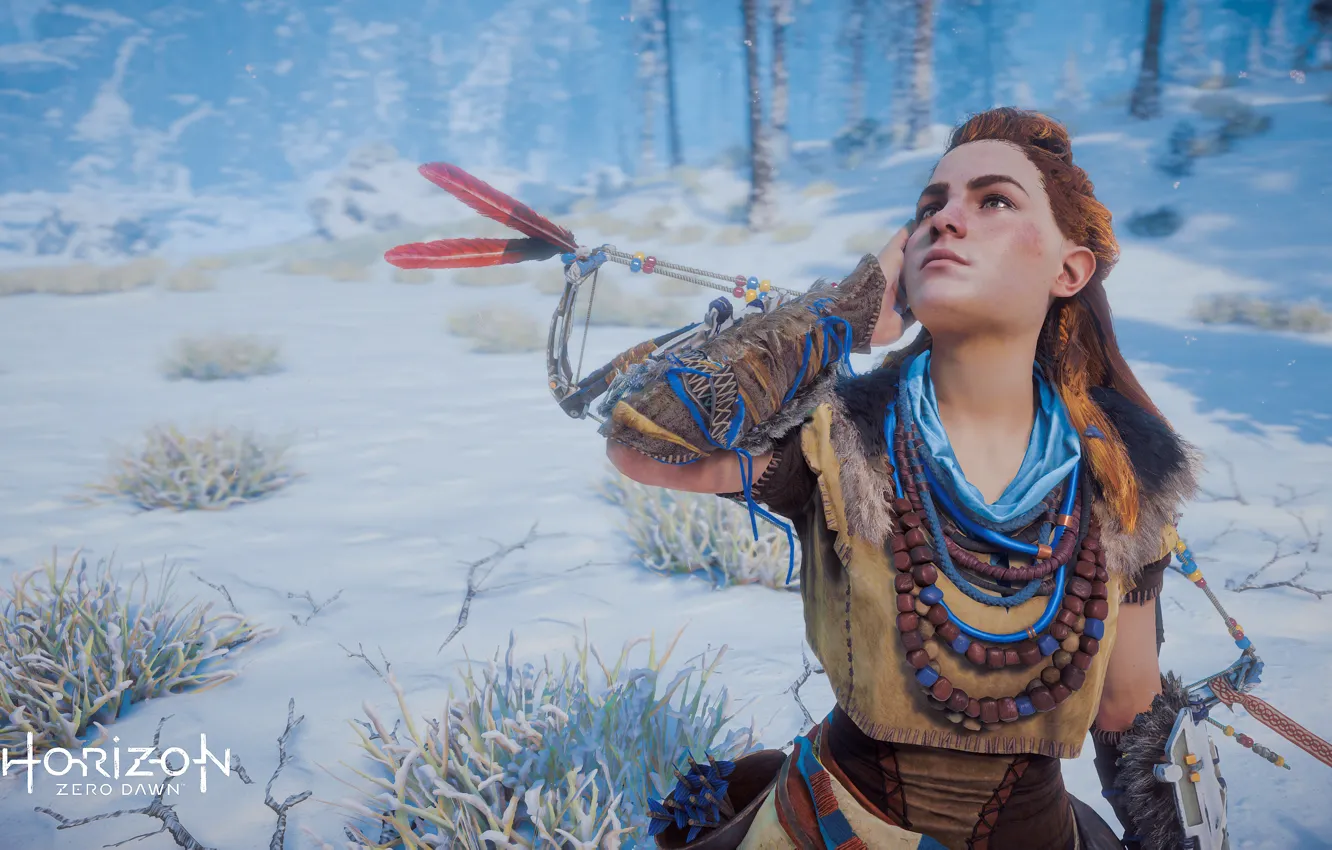 Фото обои ps4, horizon zero dawn, aloy