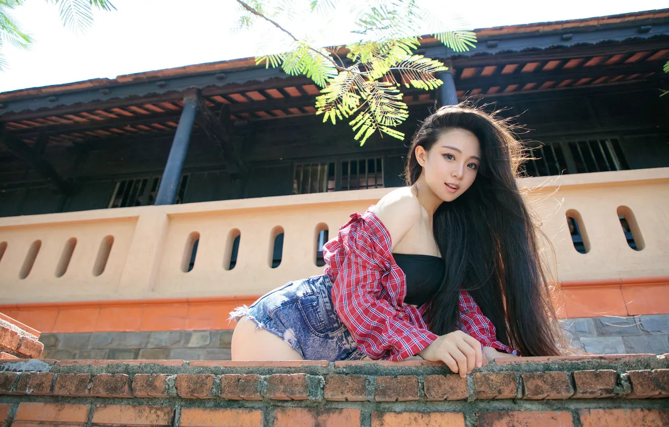 Фото обои поза, модель, азиатка, красотка, милашка, model, beauty, asian