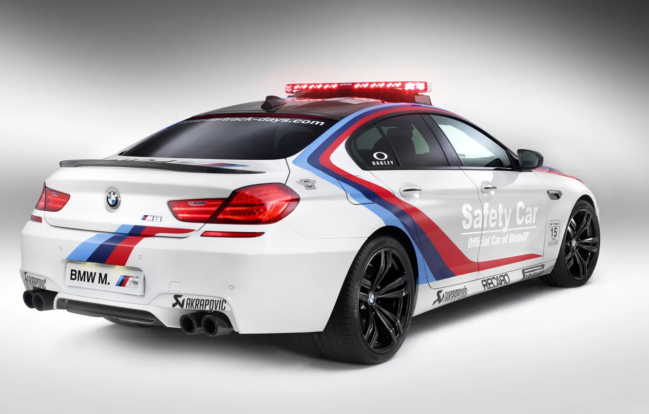 Фото обои BMW, Gran Coupe, White, Tuning, Sedan, Safety Car, Moto GP