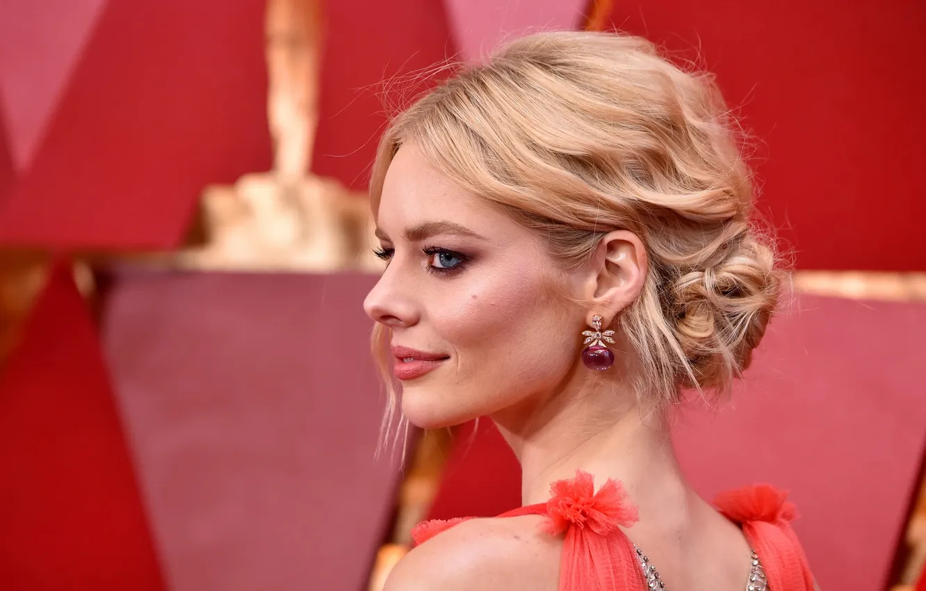 Фото обои взгляд, модель, макияж, актриса, профиль, Samara Weaving, Самара Уивинг