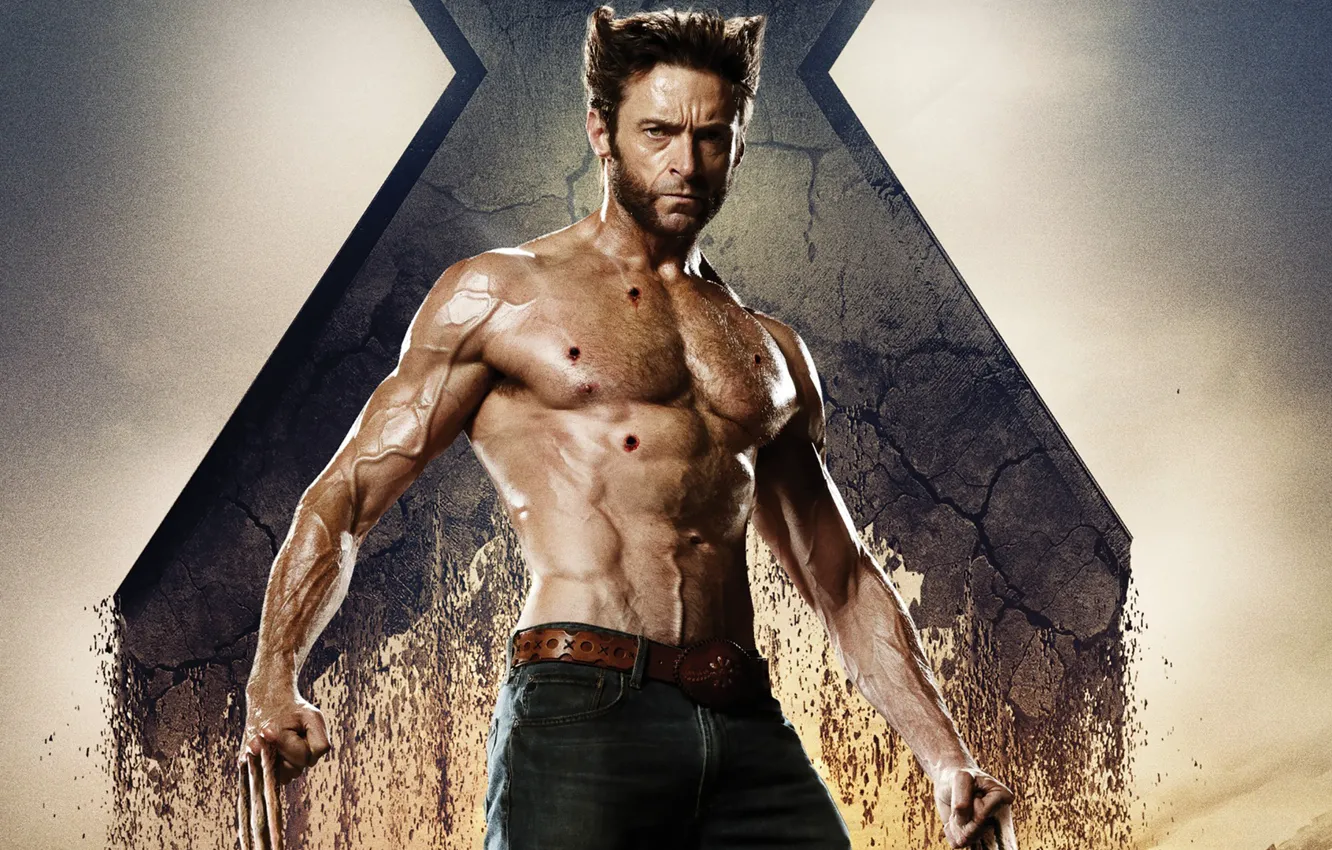 Фото обои Хью Джекман, раны, Люди Икс, X-Men Origins: Wolverine, Россомаха