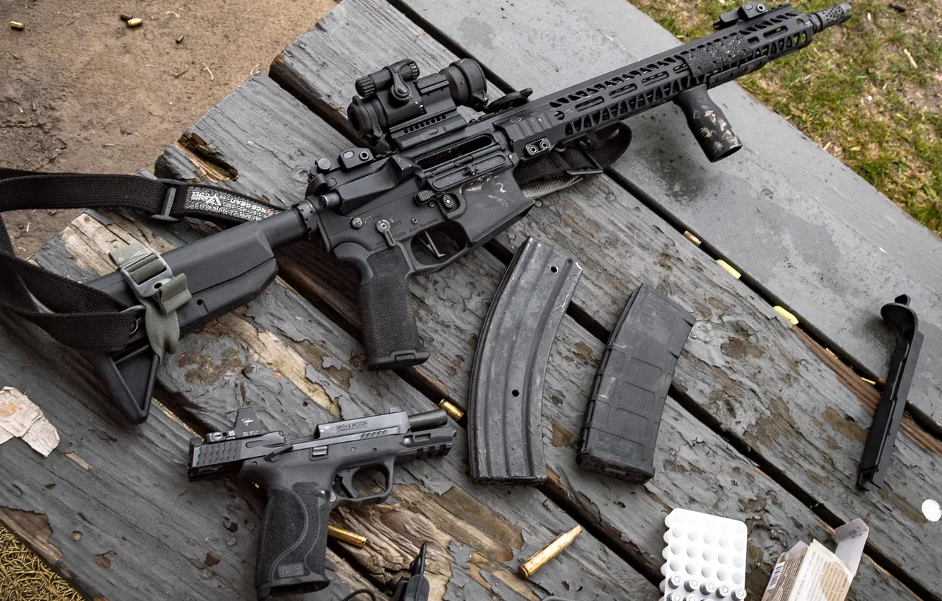 Фото обои оружие, автомат, AR-15 & Smith & Wesson