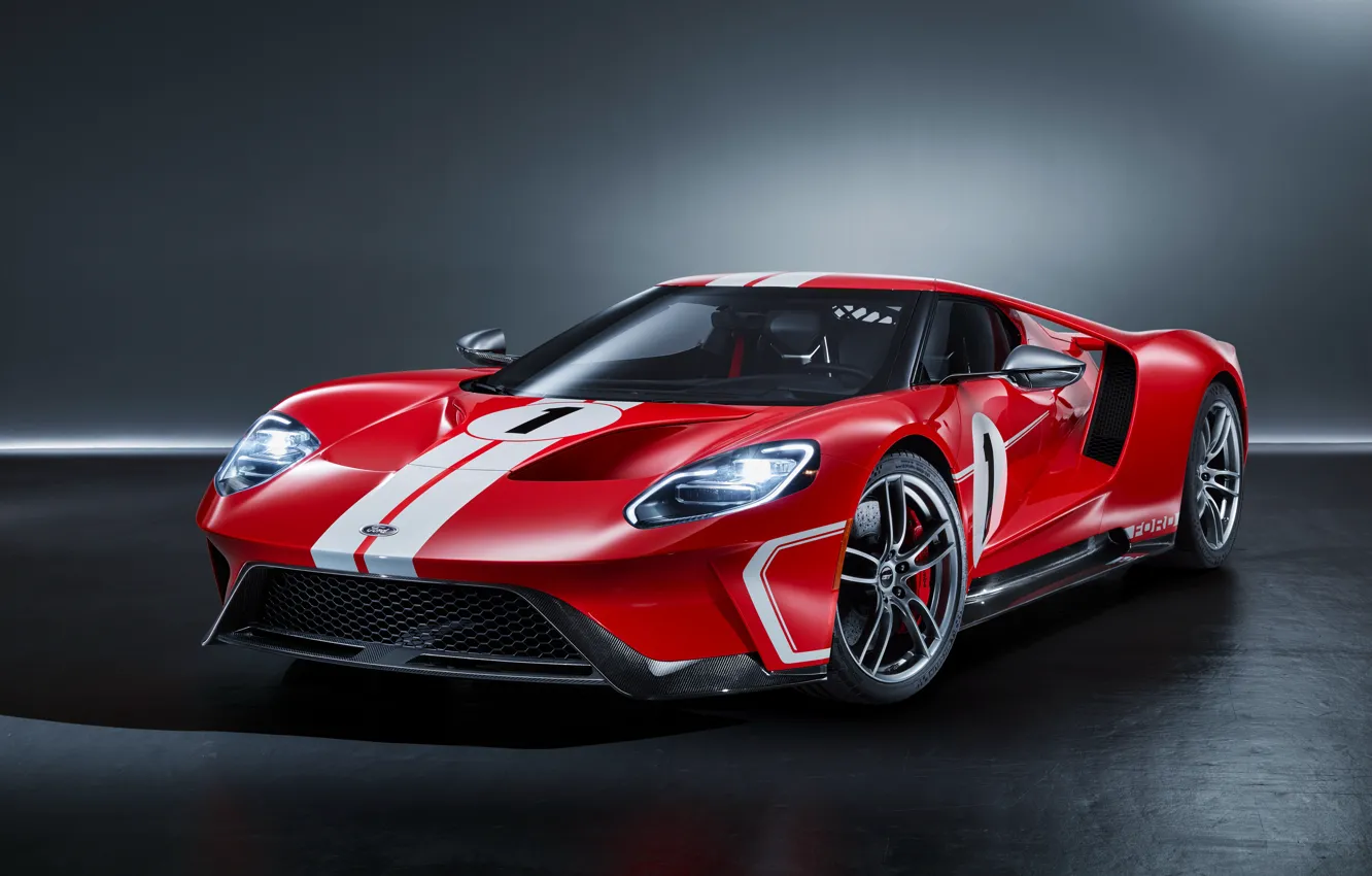 Фото обои Ford, суперкар, Ford GT, 2018, 67 Heritage Edition