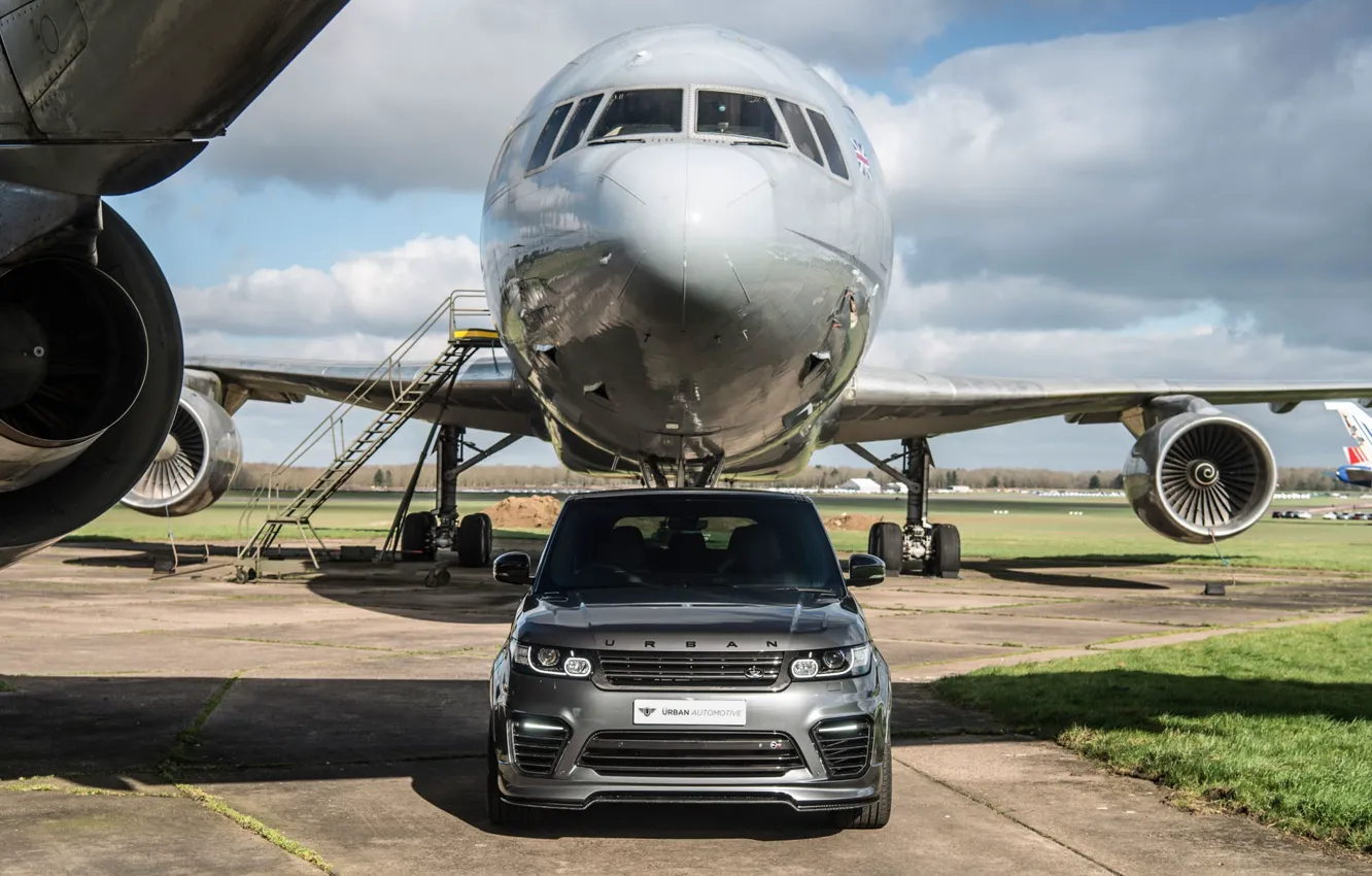 Фото обои Land Rover, Range Rover, Sport, Silver, Aircraft, SVR, Urban Automotive