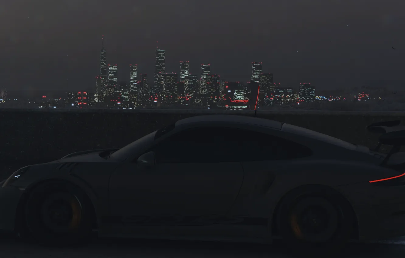 Фото обои Ночь, Город, 911, Porsche, Порш, Порше, Night, Жажда Скорости