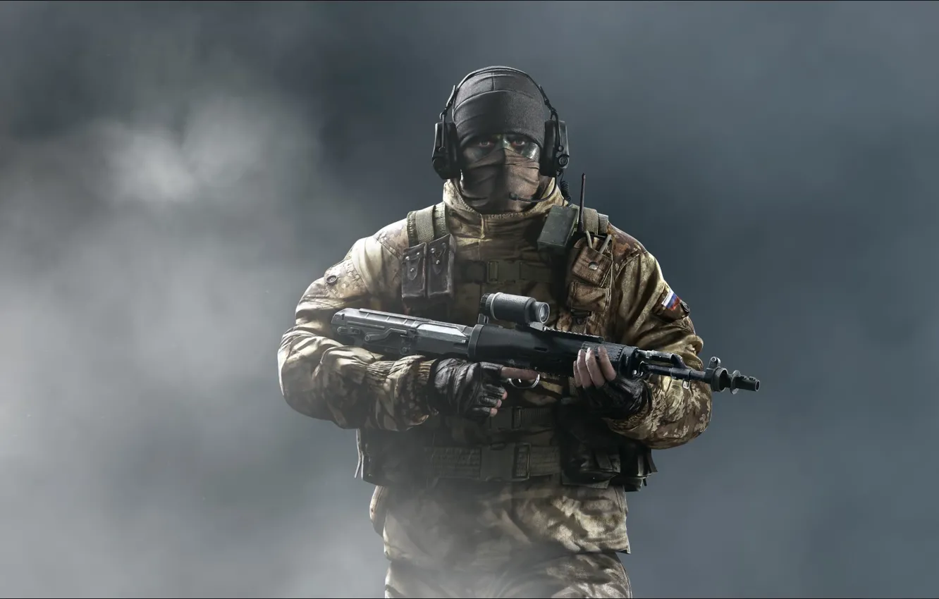 Фото обои снайпер, спецназ, русский