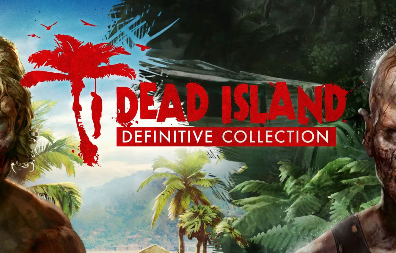 Фото обои zombie, blood, game, trees, island, man, Dead Island, vegetation
