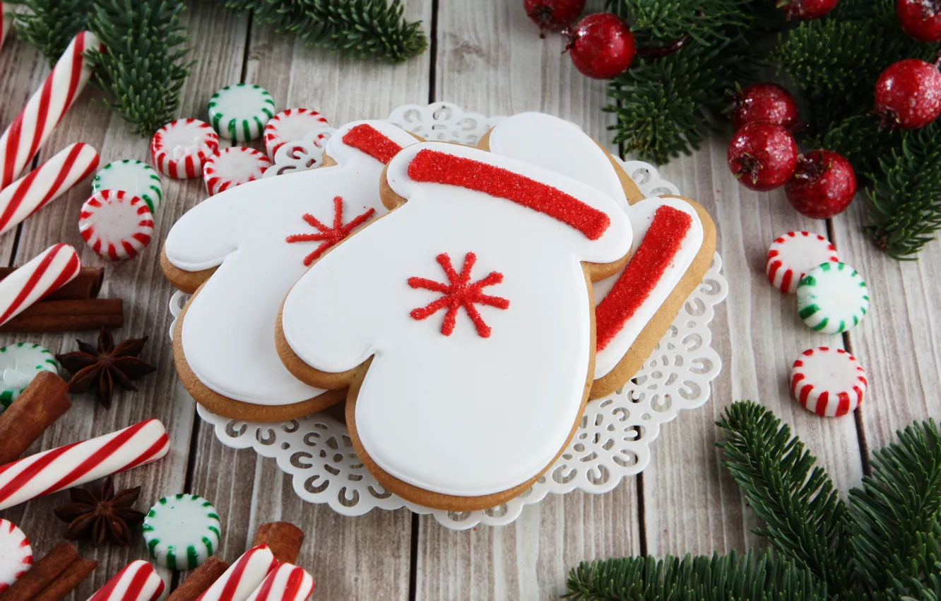 Фото обои праздник, новый год, печенье, Рождество, Christmas, глазурь, candy, cookie