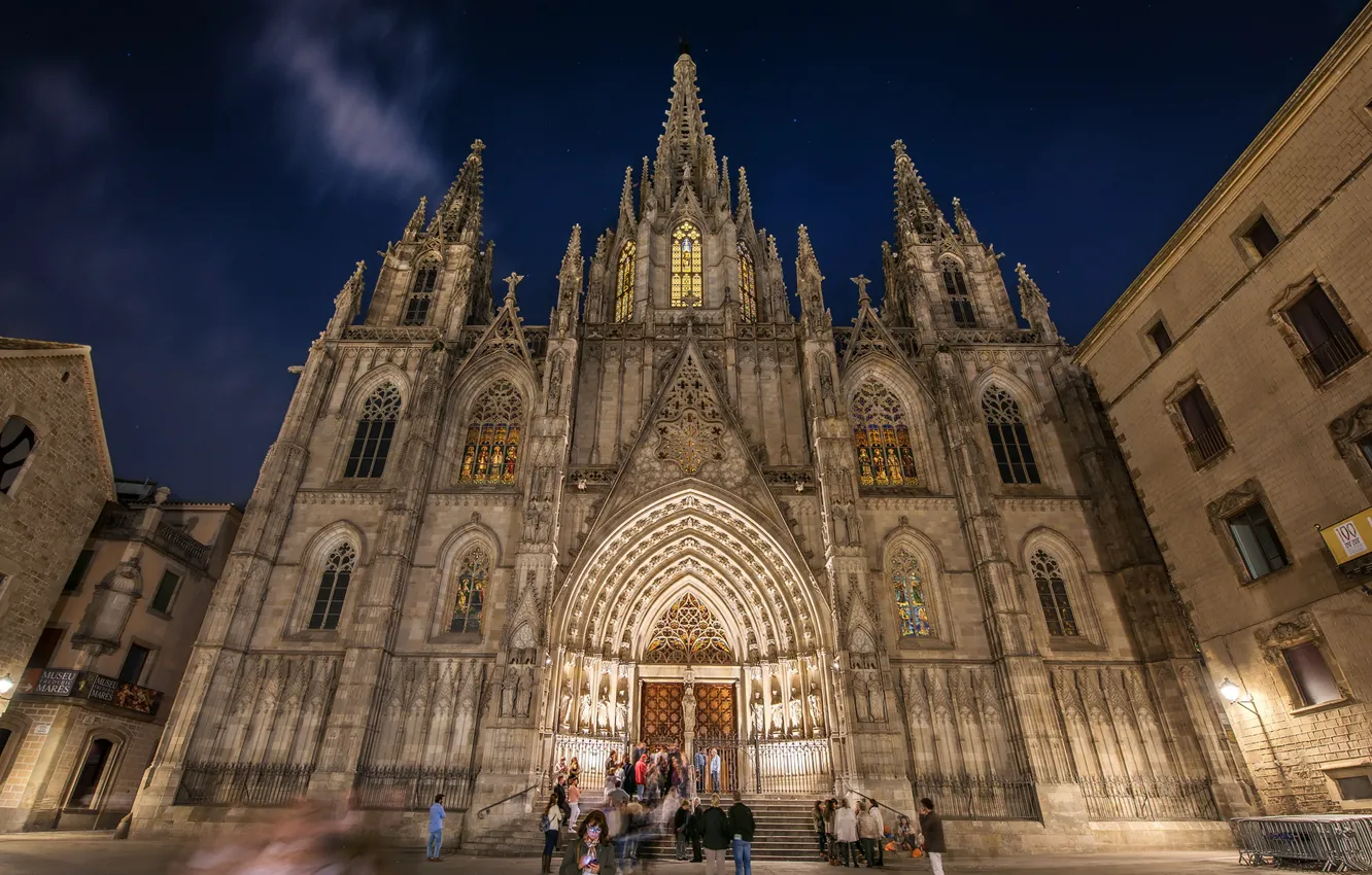 Фото обои hdr, Испания, Барселона, Собор Святого Креста и Святой Евлалии