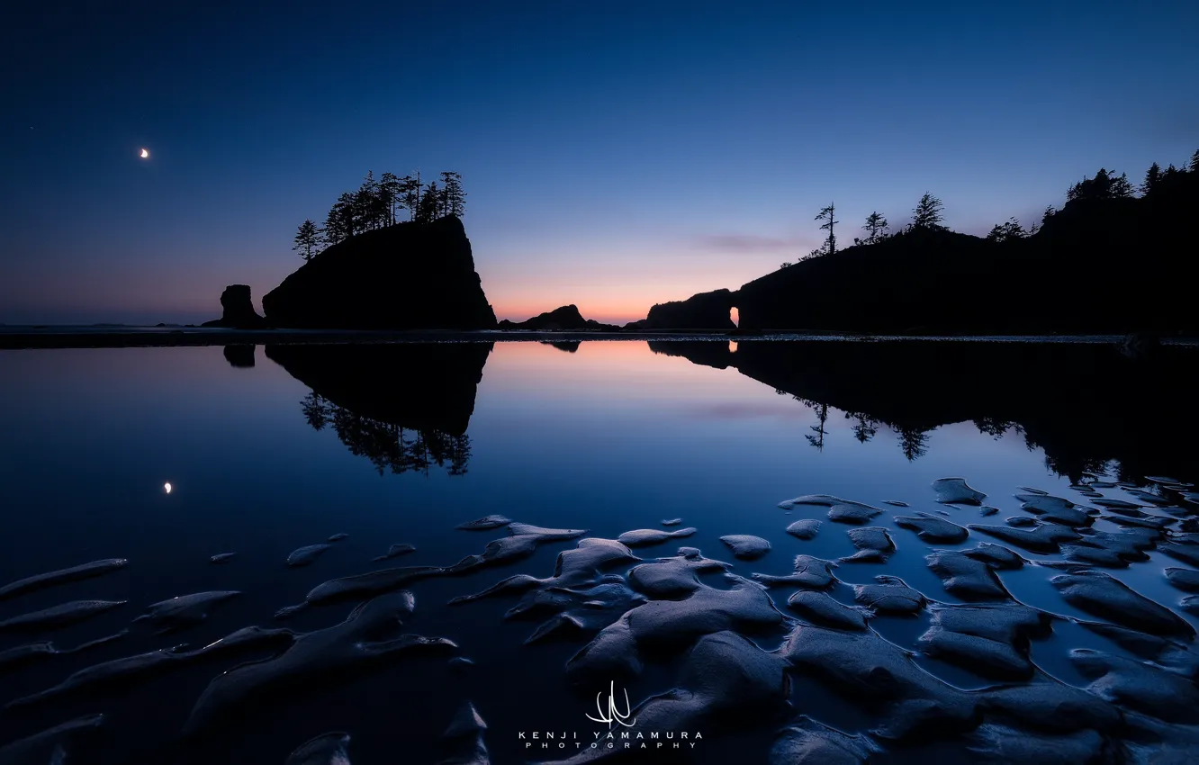 Фото обои небо, звезда, USA, photographer, Washington, Olympic National Park, Kenji Yamamura