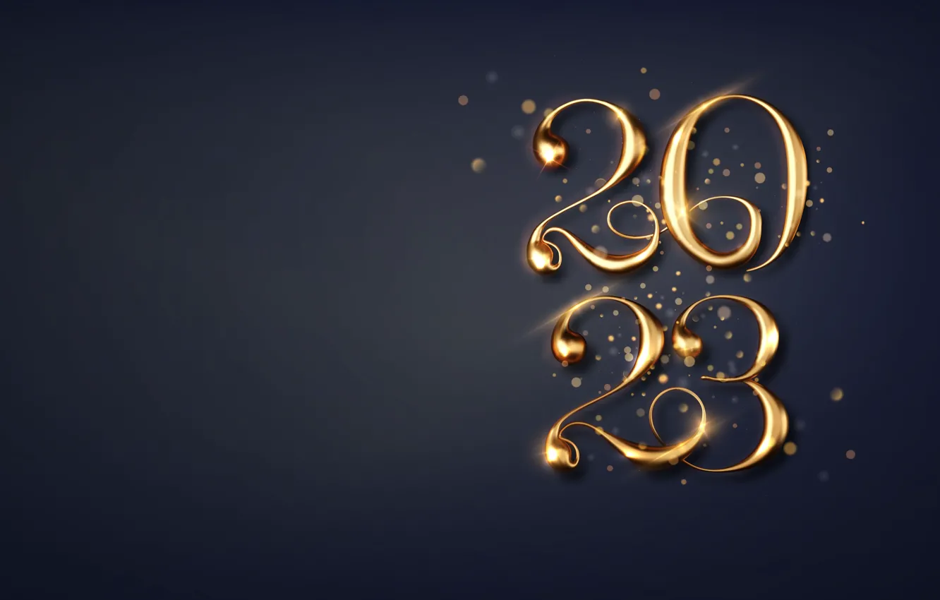 Фото обои золото, Новый Год, цифры, metal, golden, happy, New Year, glitter