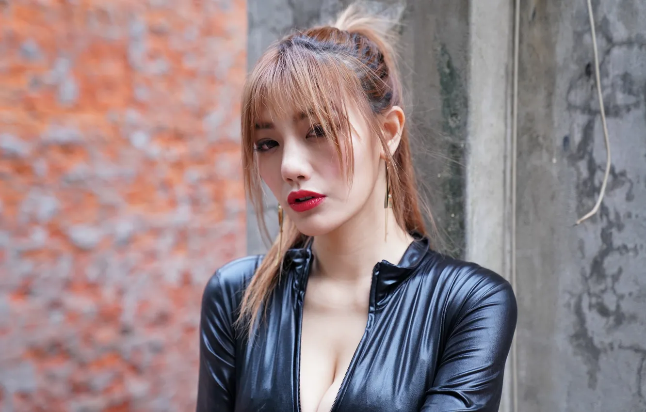 Фото обои прическа, латекс, азиатка, боке