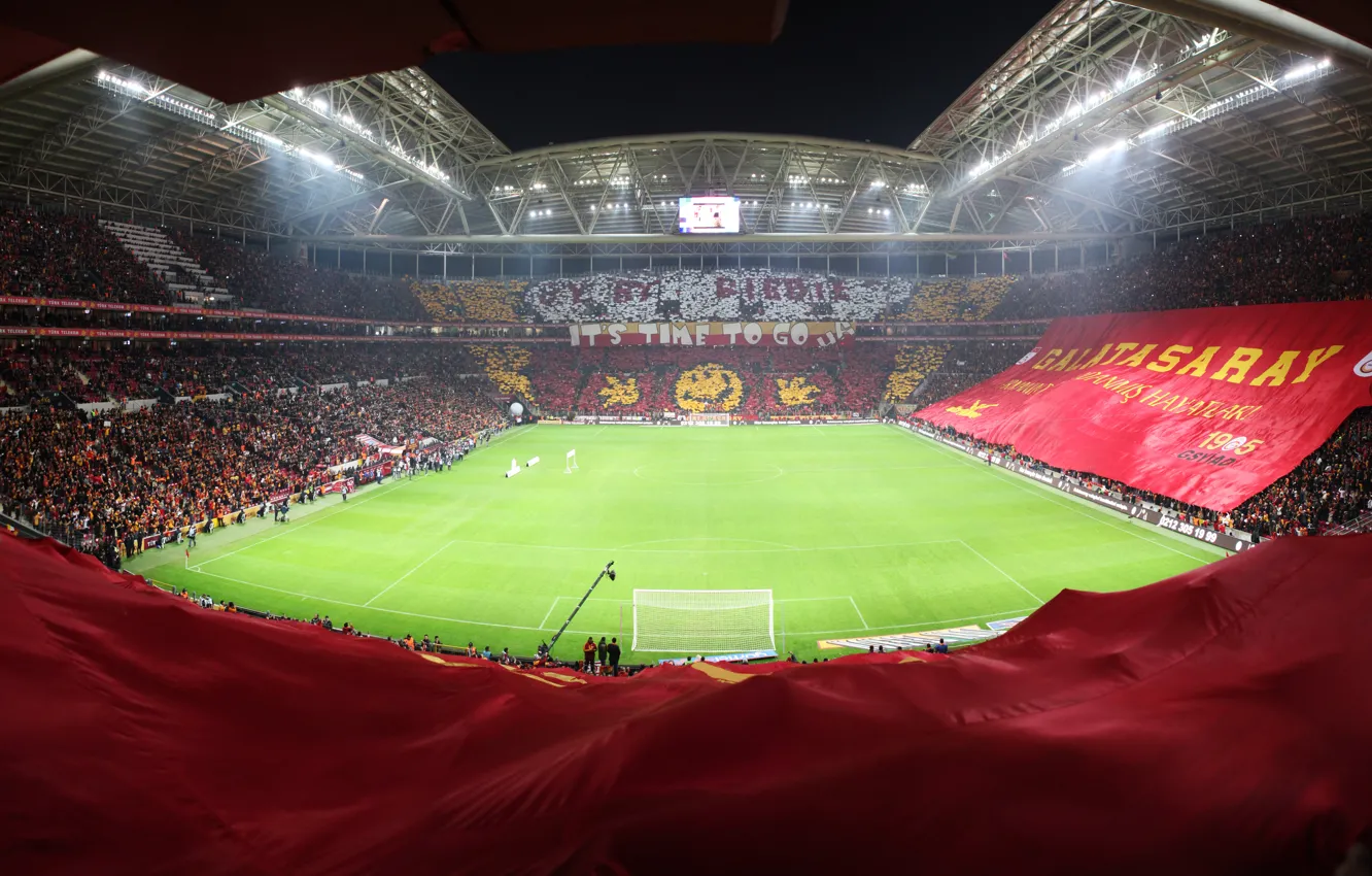 Фото обои турция, стадион, галатасарай, Galatasaray, turk telekom, Турк Телеком Арена, баннеры