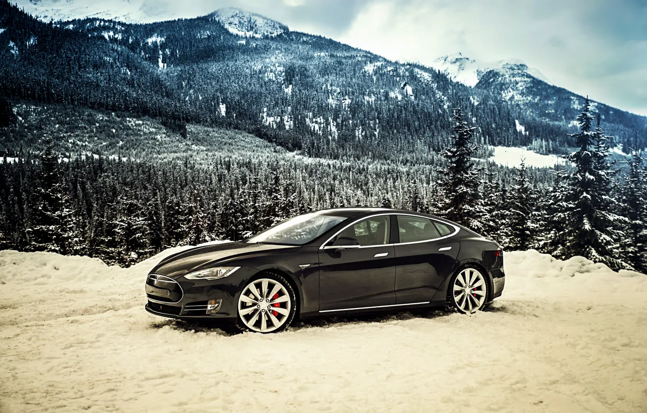 Фото обои Tesla, Model S, 2014, тесла, P85D