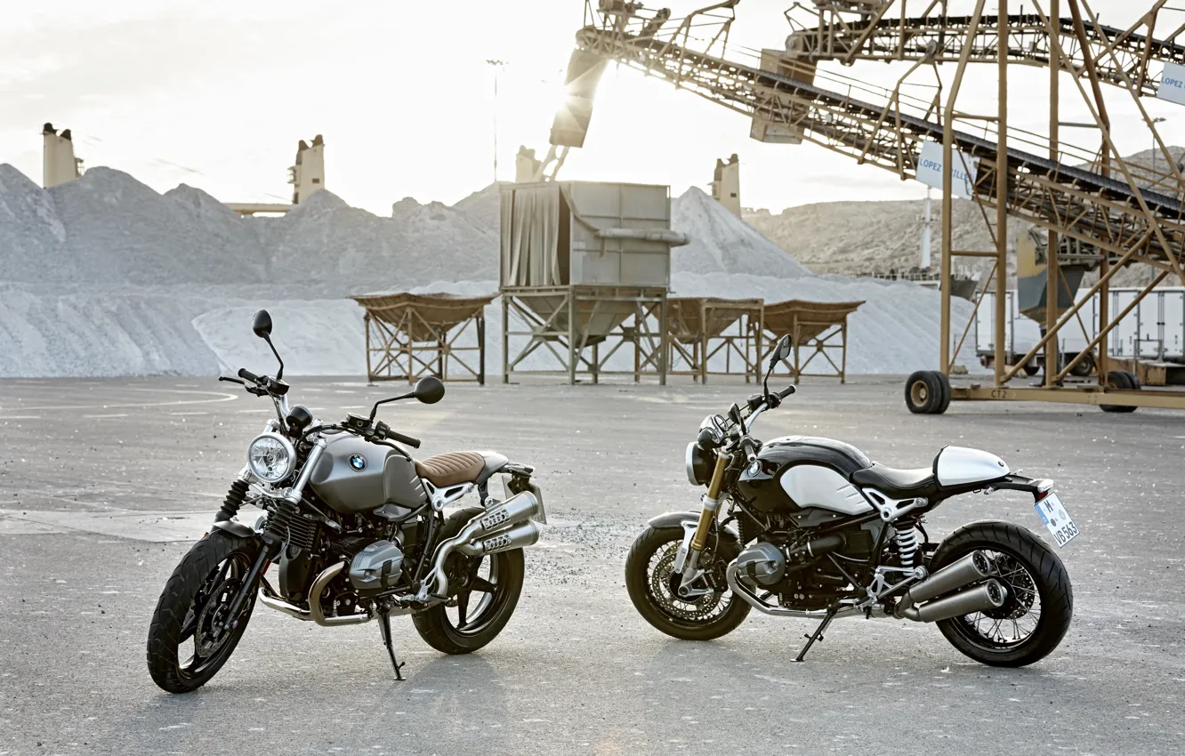 Фото обои BMW, moto, classic, Scrambler, NineT, motorrad