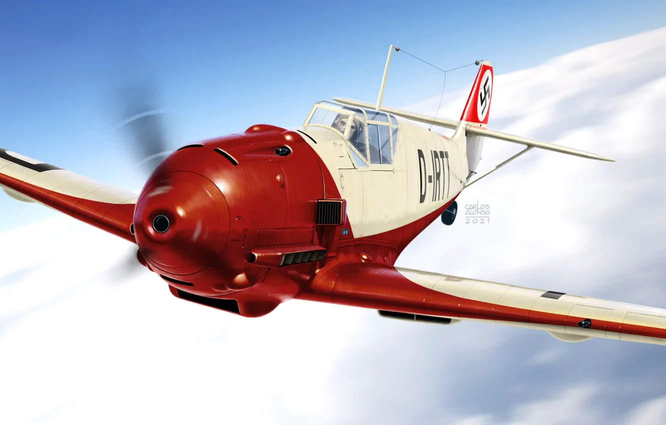 Обои Германия, истребитель, вермахт, люфтваффе, Messerschmitt Bf 109 ...