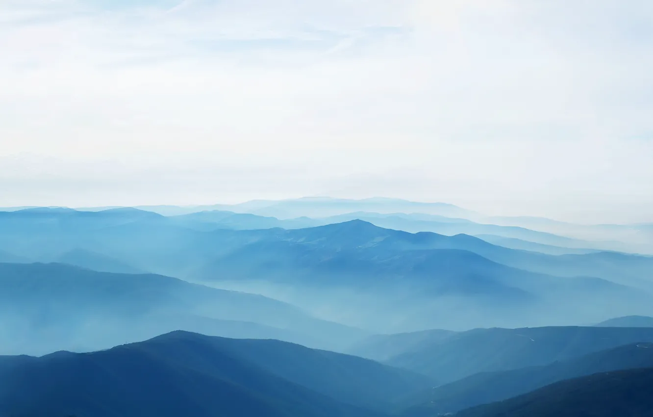 Фото обои landscape, blue, mountains