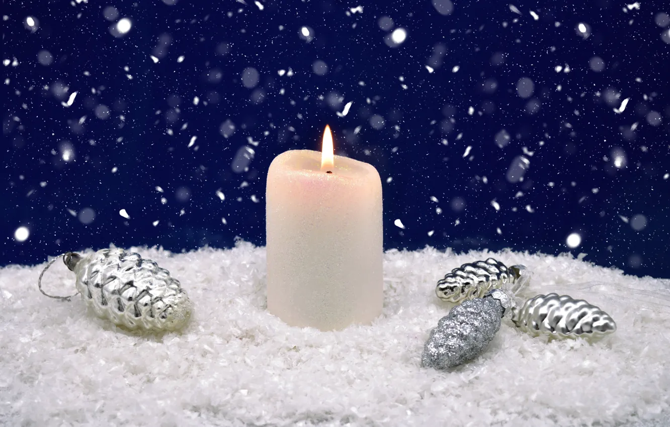 Фото обои фиолетовый, снег, синий, фон, пламя, праздник, цвет, свеча