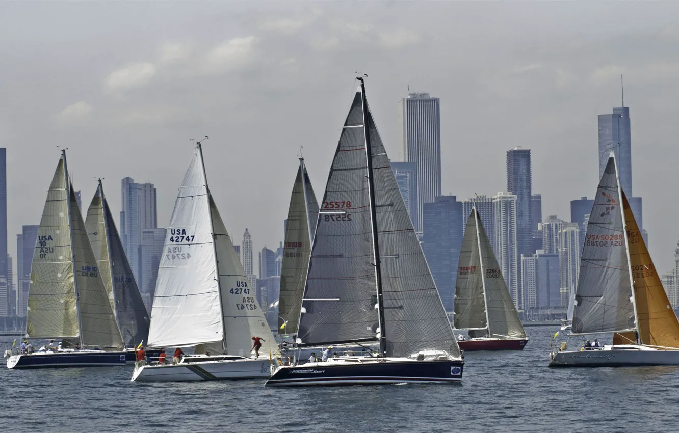 Фото обои яхта, Чикаго, США, регата