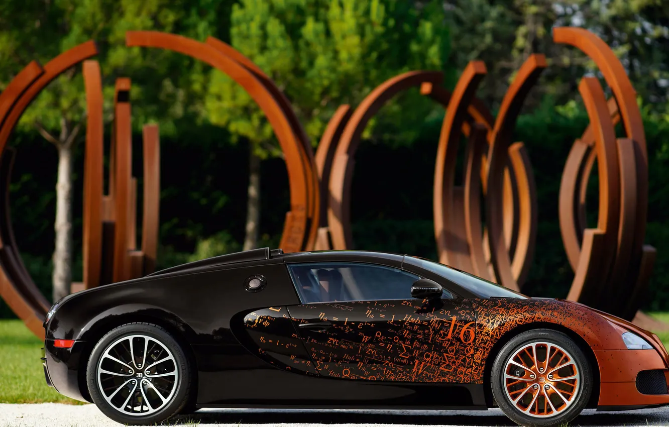 Фото обои тюнинг, bugatti veyron, вид сбоку, бугатти вейрон, Grand Sport Bernar Venet