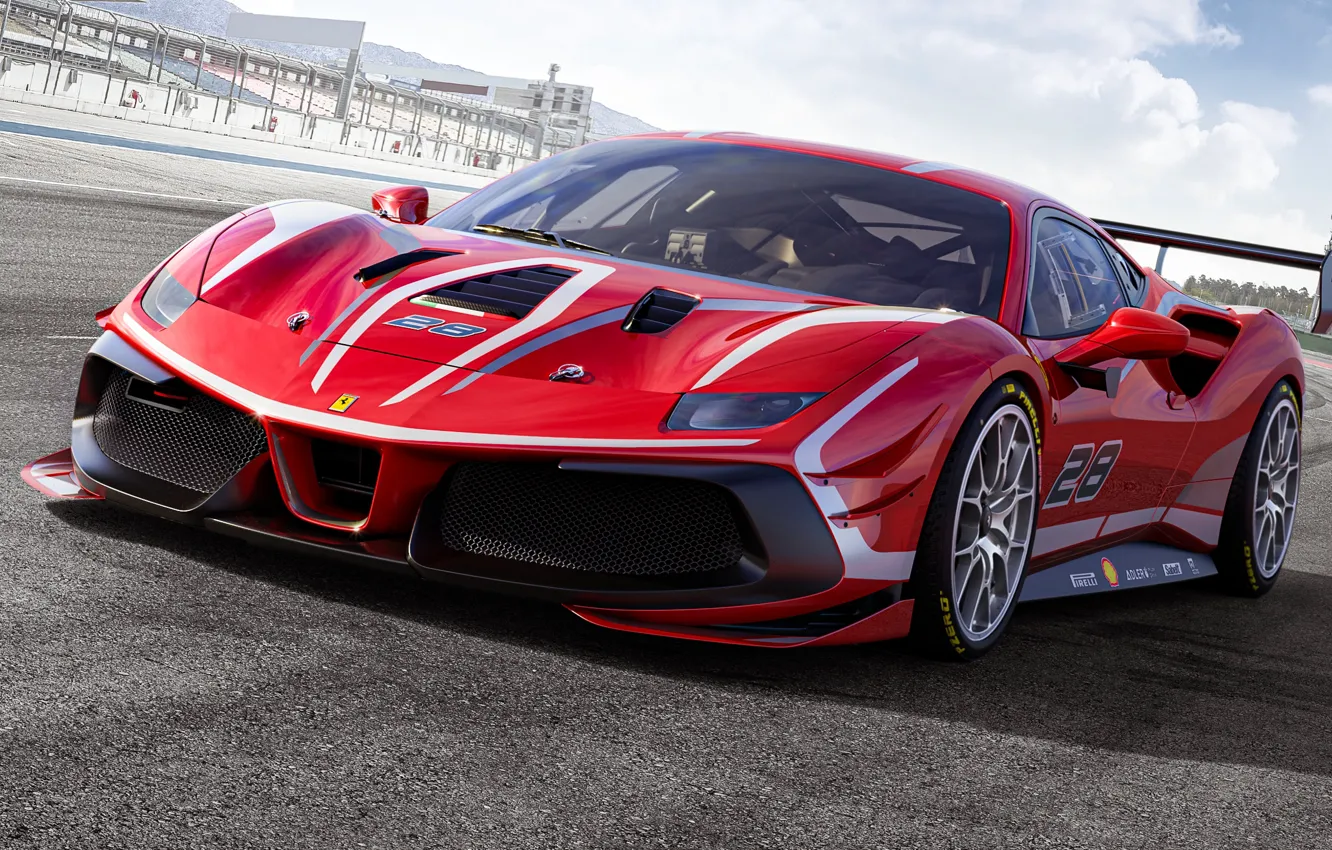 Фото обои Ferrari, спорткар, 488, Challenge Evo
