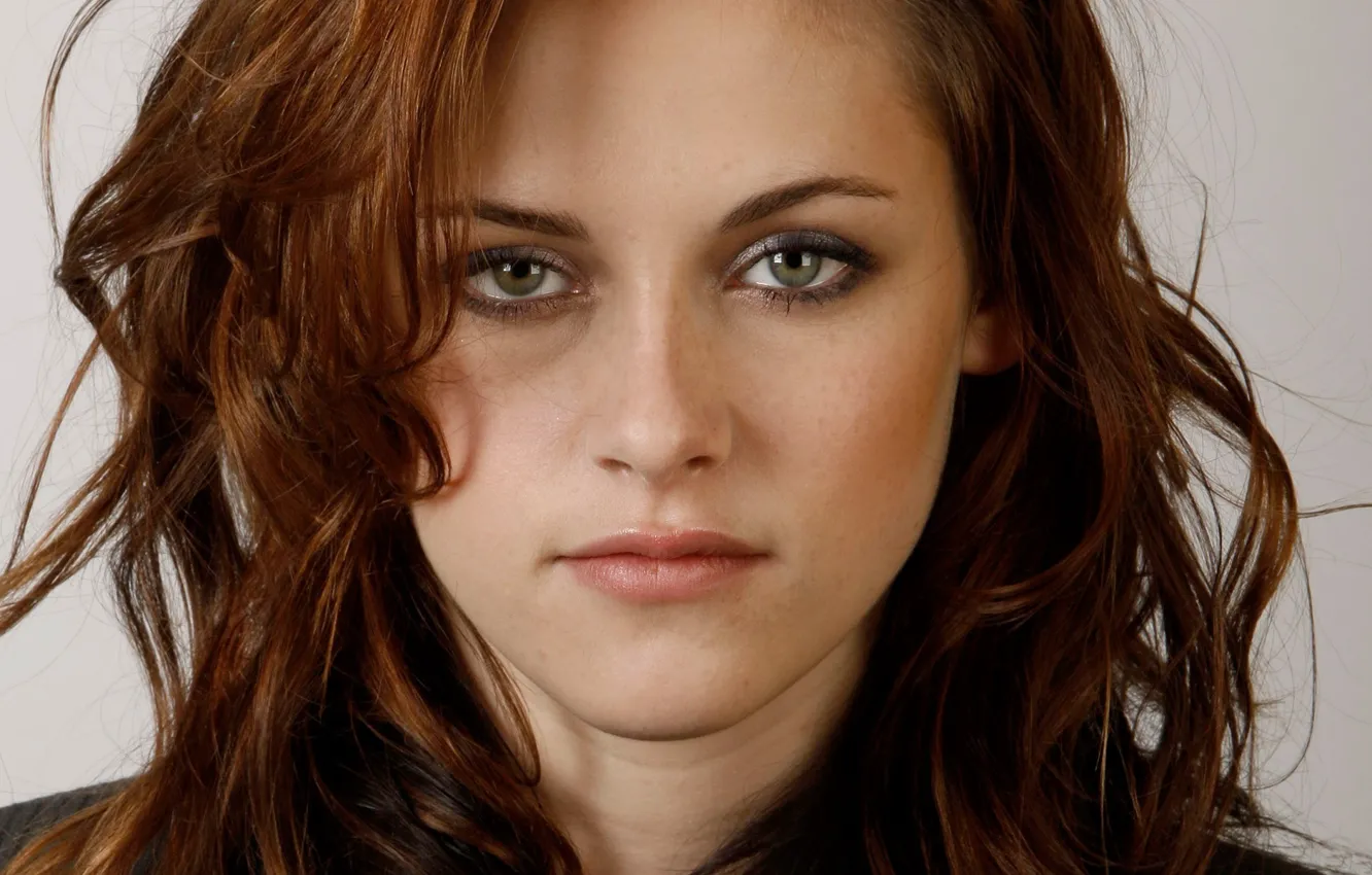 Фото обои взгляд, лицо, портрет, макияж, актриса, Kristen Stewart, Кристен Стюарт, hair
