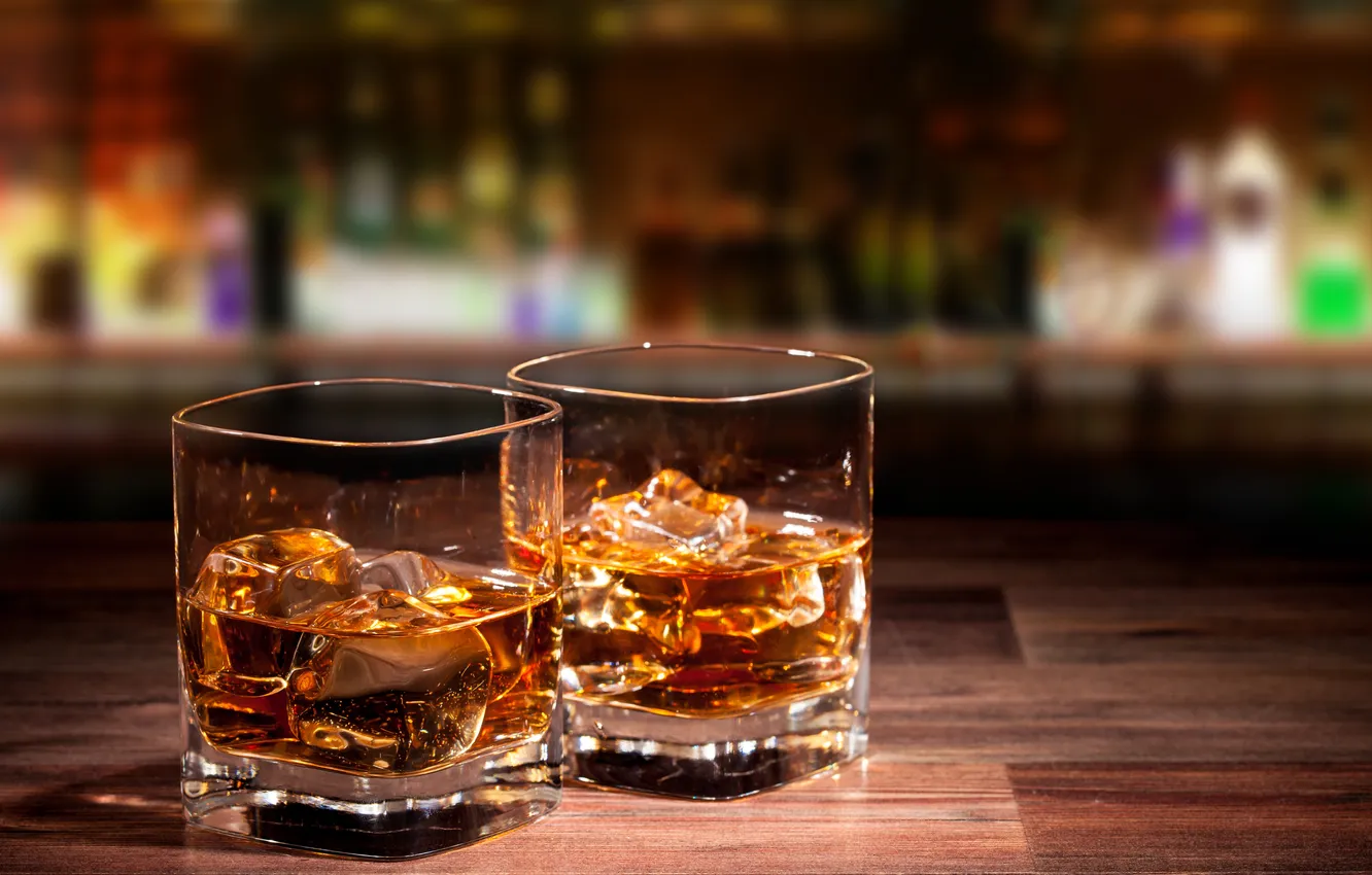 Фото обои glass, ice, whiskey