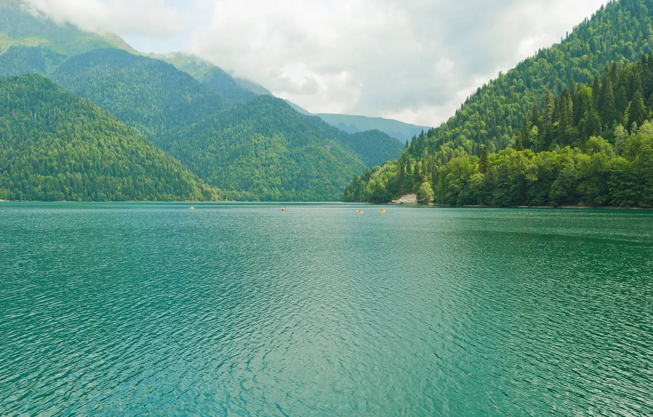 Фото обои Природа, Горы, Озеро, Nature, Mountains, Абхазия, Lake, Abkhazia