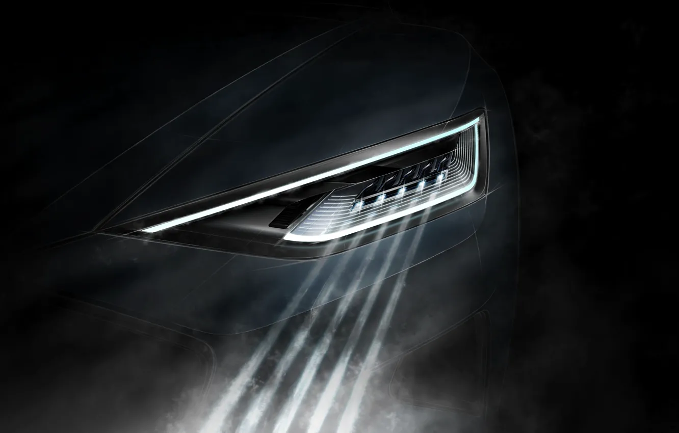 Фото обои Concept, свет, Audi, купе, фара, Coupe, 2014, Prologue