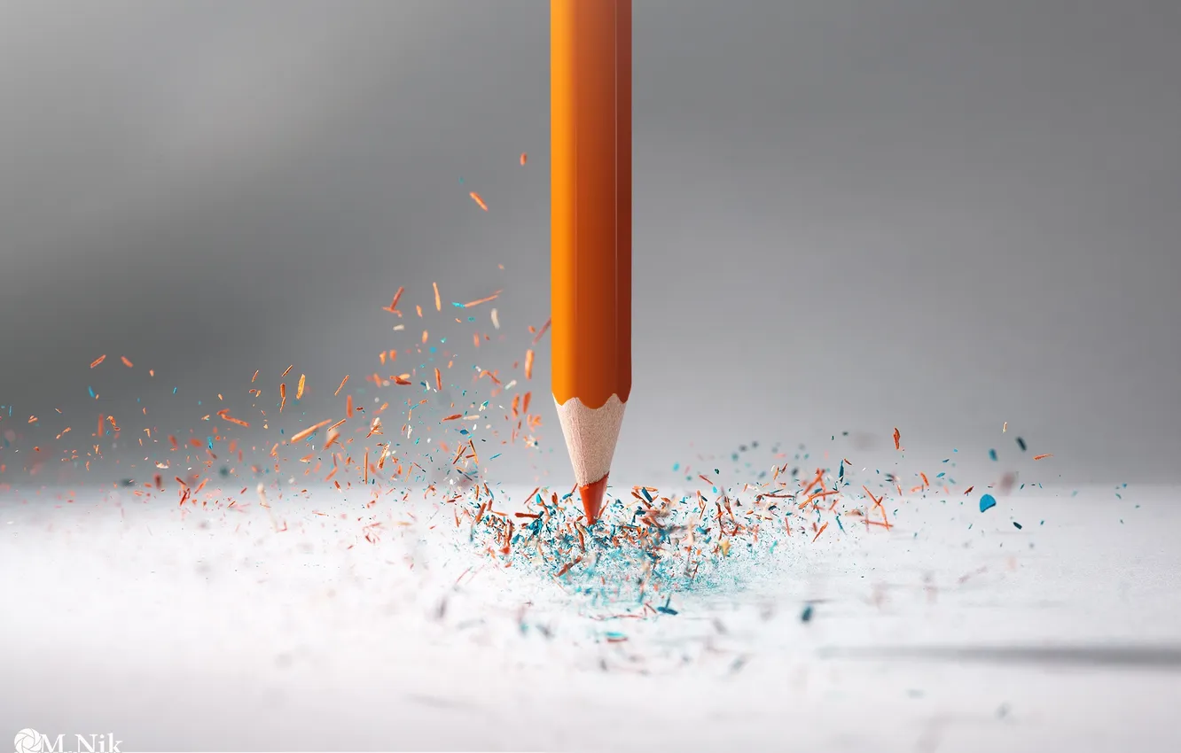 Фото обои макро, частицы, карандаш