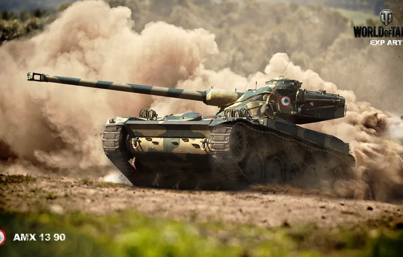 Фото обои скорость, барабан, мир танков, amx 13 90, world of Tanks, франция. танки
