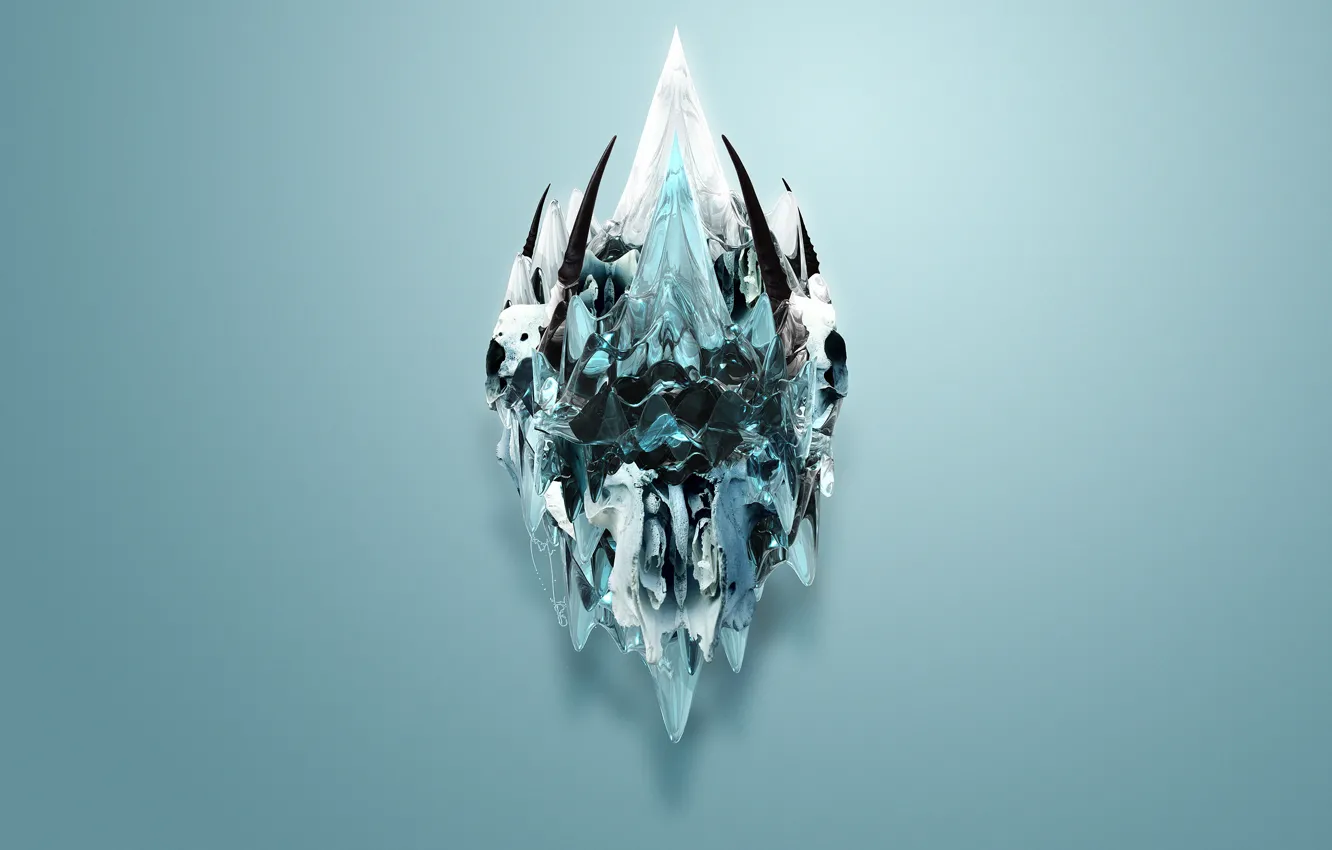 Фото обои лед, абстракция, ice, abstraction, Justin Maller, light turquoise background, светло-бирюзовый фон, Джастин Маллер