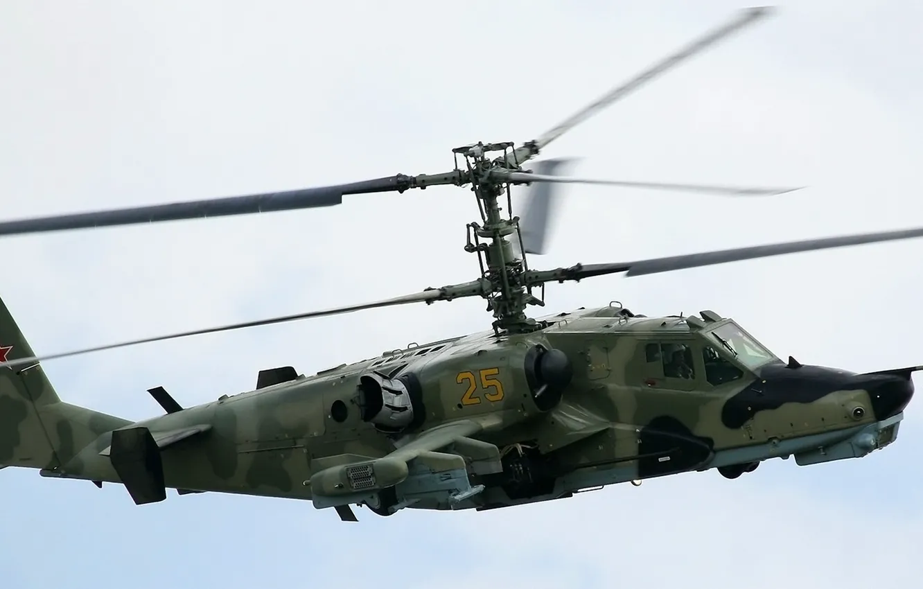 Фото обои military, flight, helicopter, ка-50