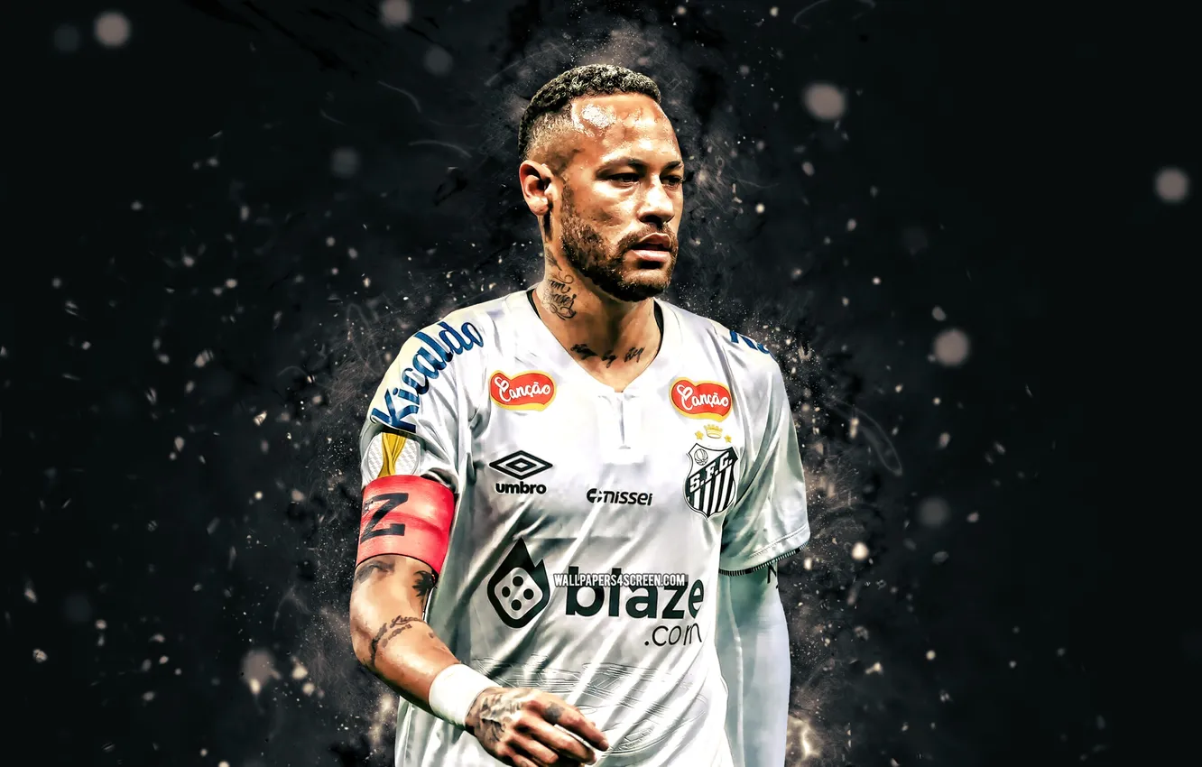 Фото обои Football, Soccer, Brasil, Neymar, Neymar Jr, Neymar Junior, Santos, Santos FC