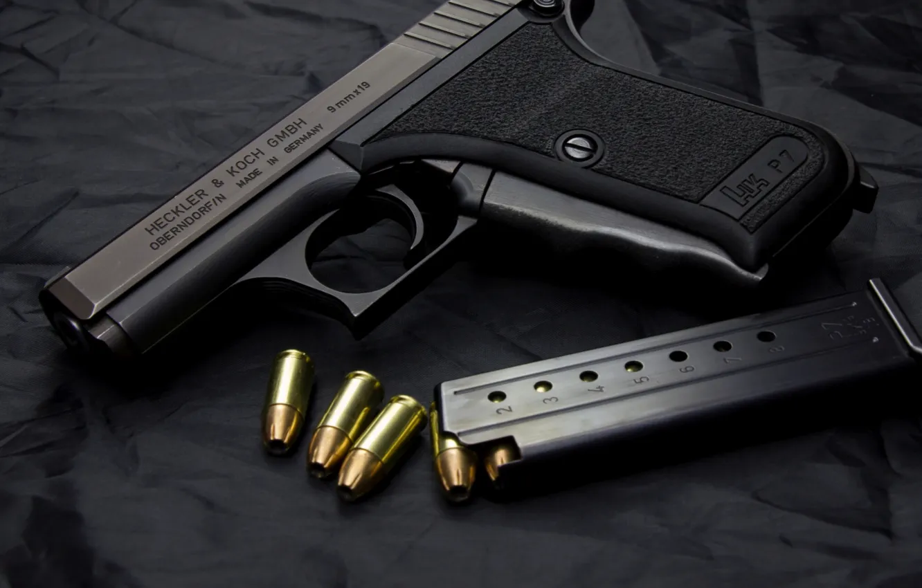 Фото обои pistol, weapons, clip, cartridges, heckler and koch