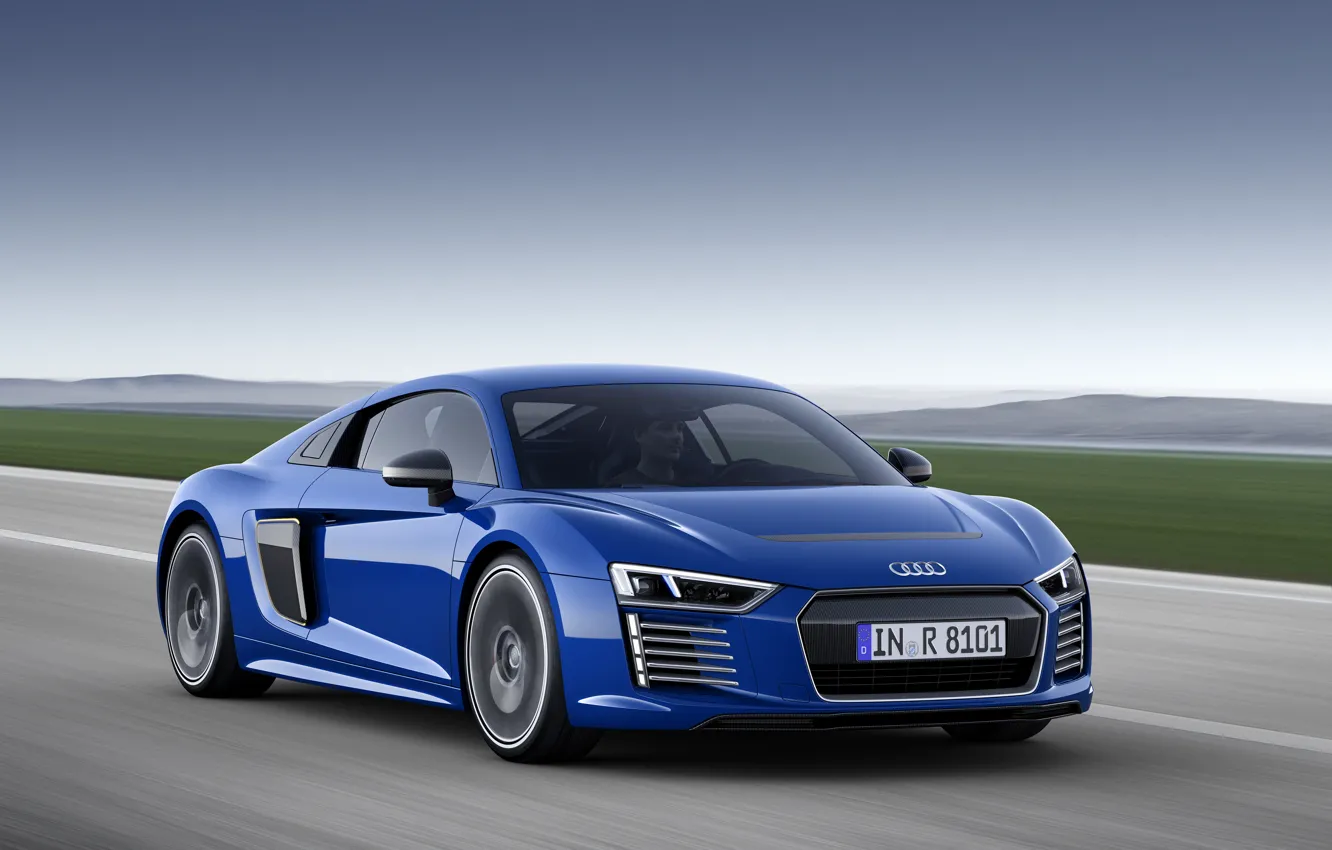 Фото обои синий, Audi, ауди, e-tron, 2015