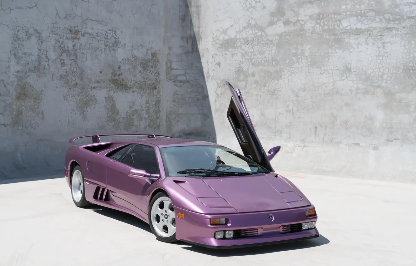Фото обои Purple, Classic, Supercar, Lamborghini Diablo