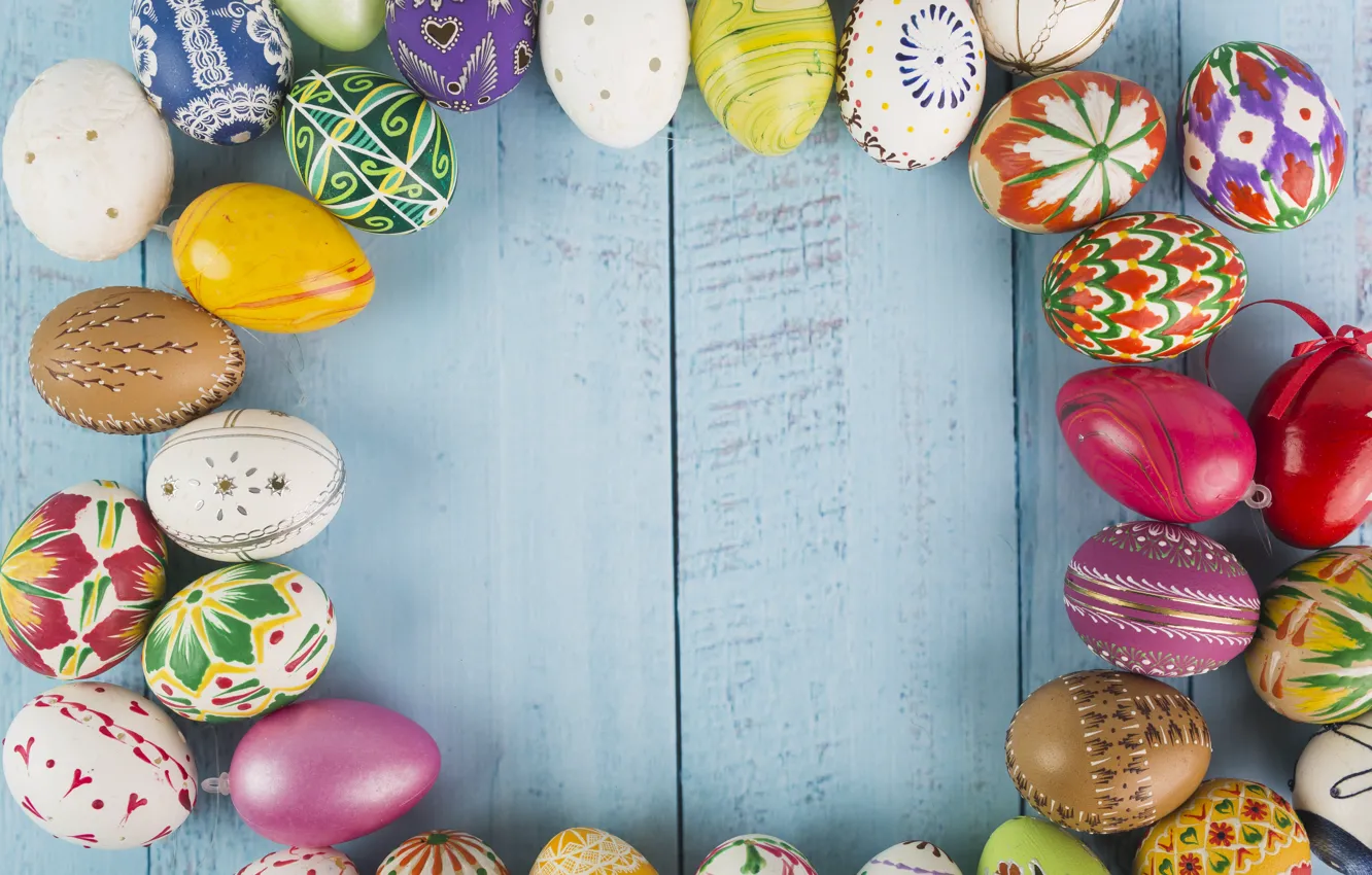 Фото обои весна, colorful, Пасха, wood, spring, Easter, eggs, decoration