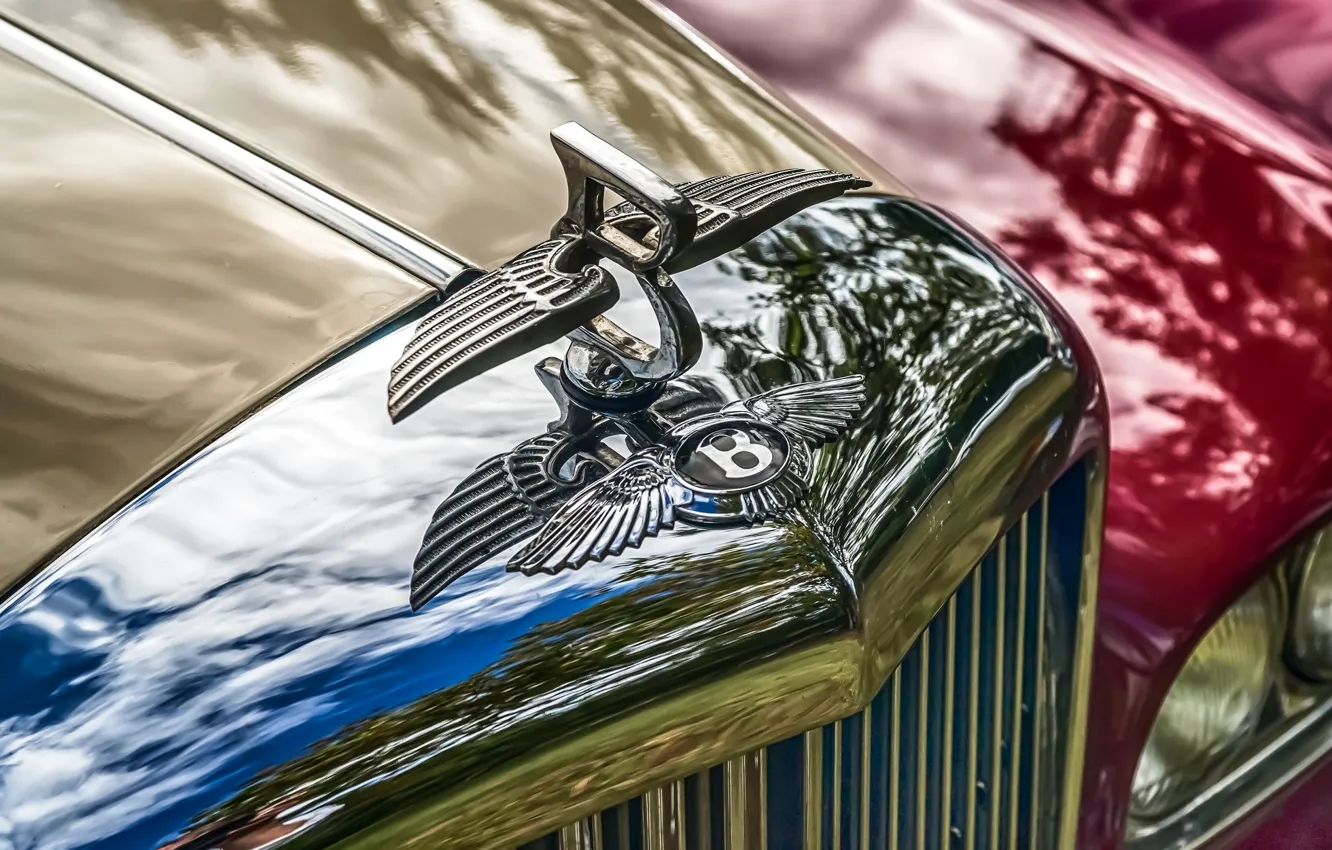 Фото обои ретро, Bentley, решетка, эмблема