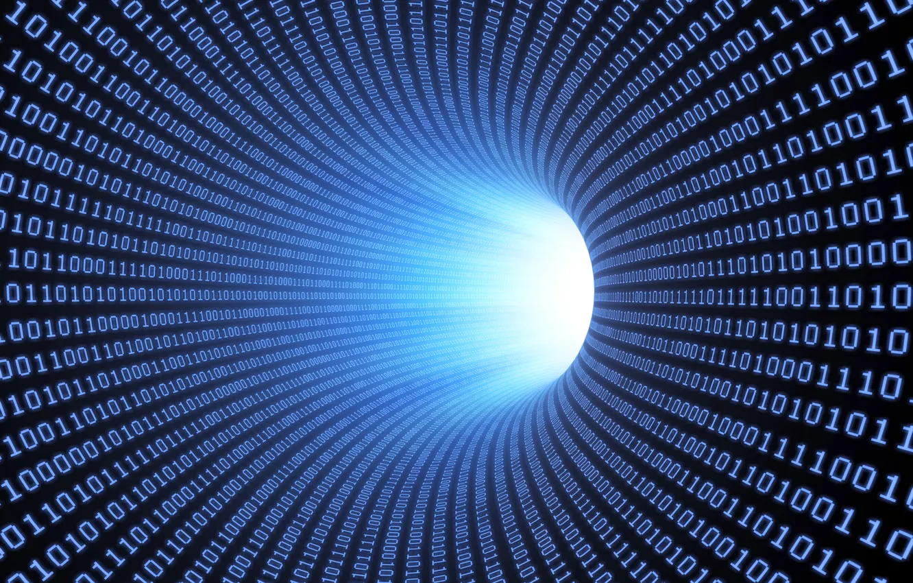 Фото обои binary, tunnel, numbers