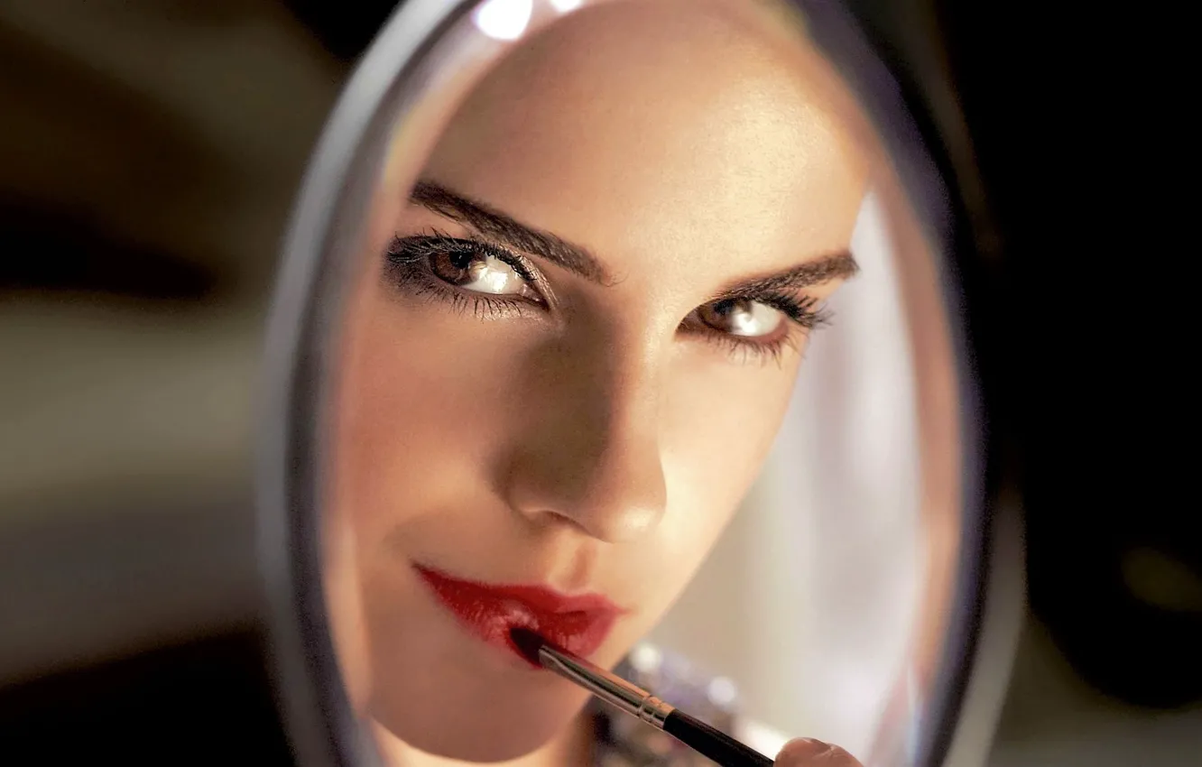 Фото обои Emma Watson, model, beauty, reflection, actress, mirror, celebrity