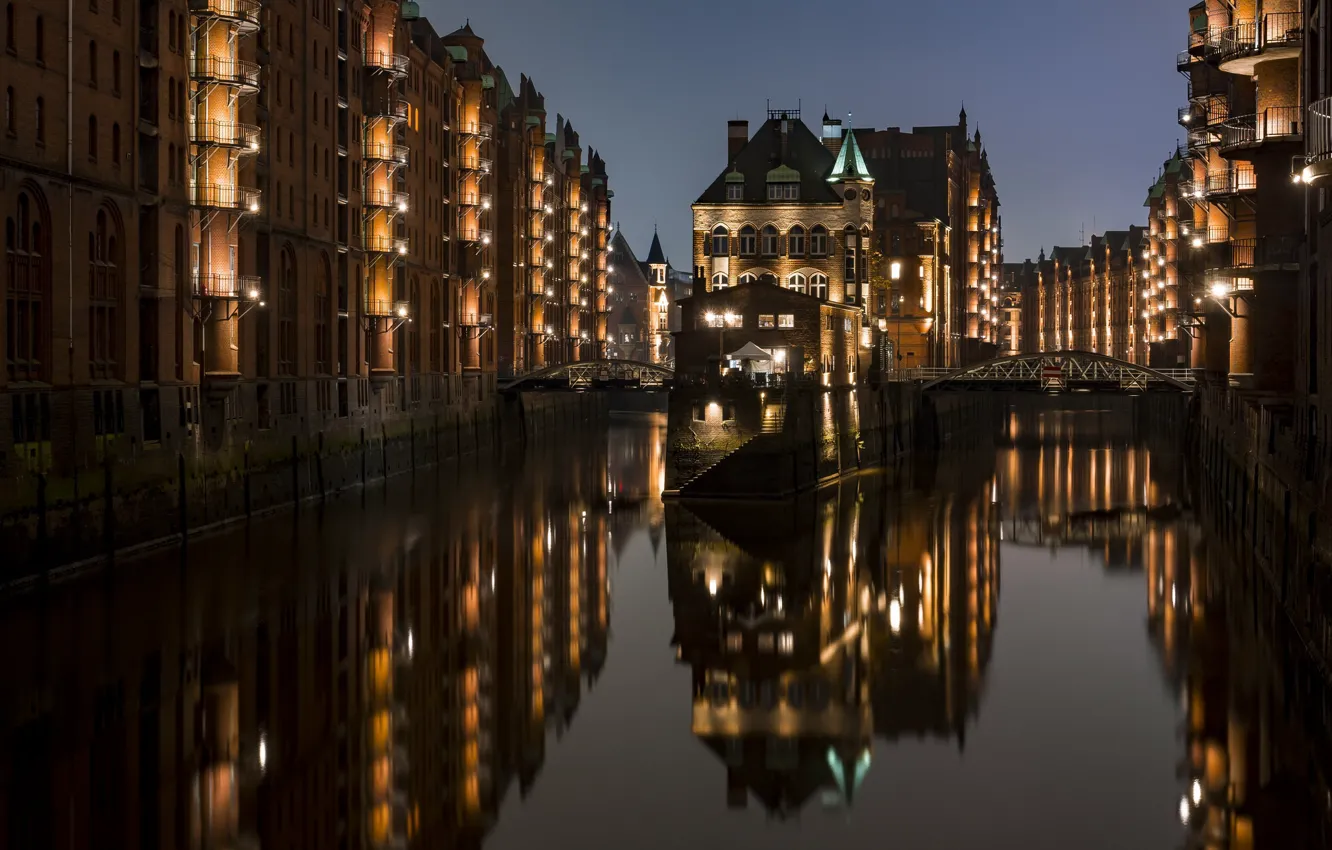 Фото обои Reflection, Hamburg, Hamburg-Mitte