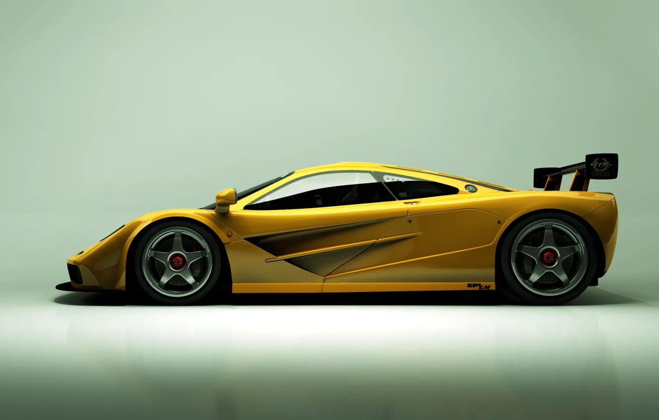 Фото обои McLaren, Желтый, Машина, Car, Render, Суперкар, Рендеринг, Спорткар