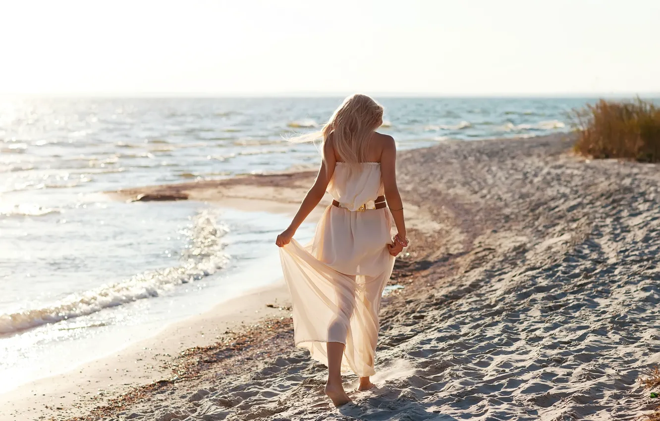 Фото обои песок, море, пляж, свобода, девушка, природа, фон, обои